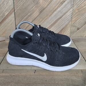 Nike Free RN Flyknit Womens Athletic Running Shoes Size 7.5 Black 880844-001.